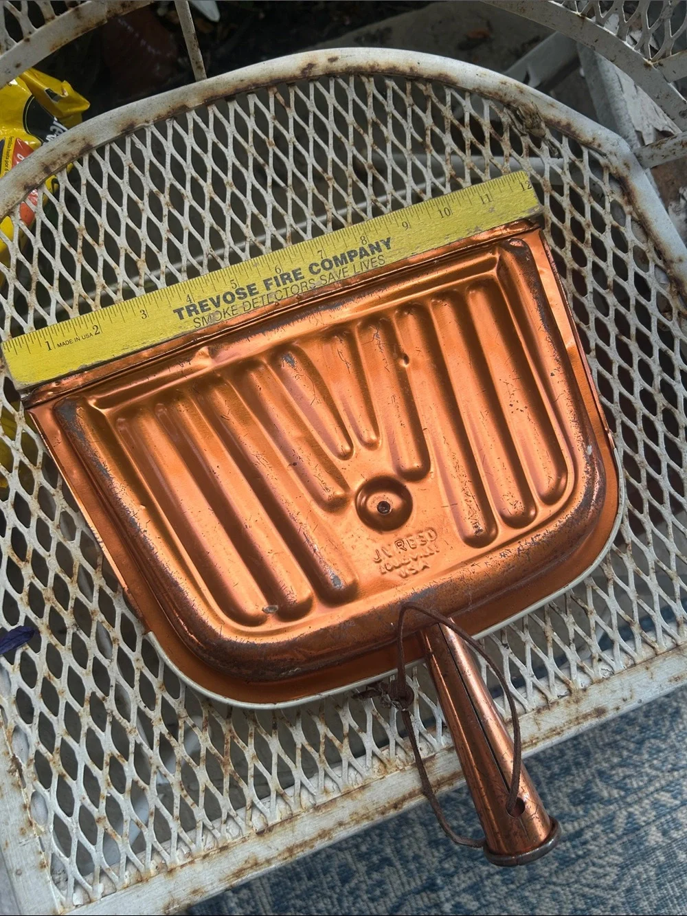 Vintage Floral Copper Dustpan